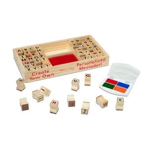 Melissa & Doug, Wooden Alphabet Stamp Set, Ages 4+ (Brand New)